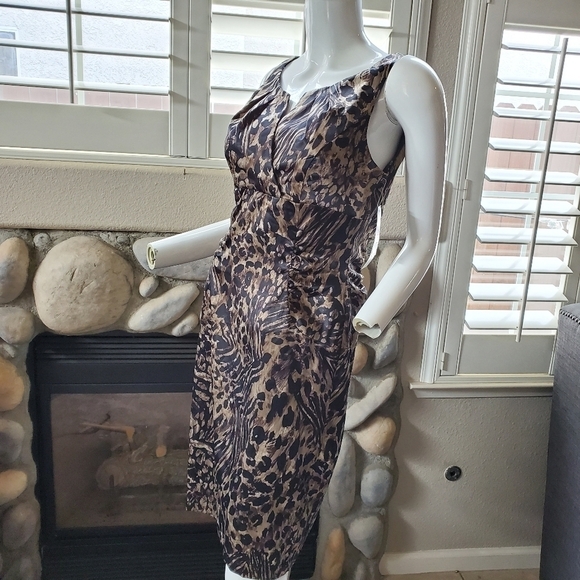 London Style Sleeveless Bodycon Dress Size 8 Animal Print Jungle Glam NWT Y2K - Picture 7 of 8